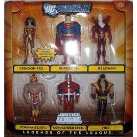 DC Universe Justice League Unlimited Legends of the League Action Figure 6-Pack Crimson Fox, Superman, Deadman, B-Wana Beast, Commander Steel and Vibe