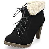 MQ23 Damen durchgehend gefütterte Ankle-Stiefeletten mit Trichterabsatz MQ1235-1 Black Gr. 39