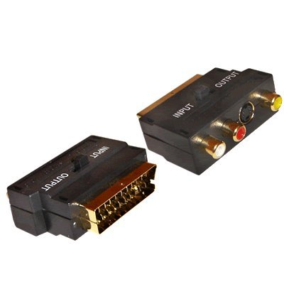 SCART to SVHS/S Video + 3 x RCA Phono TV Converter, Adapter
