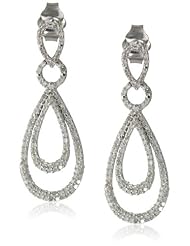 Sterling Silver Diamond Drop Earrings (1/2cttw, I-J Color, I2-I3 Clarity)