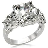 Size 7 Clear Cubic Zirconia Stainless Steel Ring