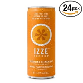IZZE Fortified Sparkling Juice, Clementine, 8.4-Ounce Cans (Pack of 24)