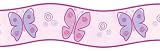 Butterflies PINK self adhesive wall border