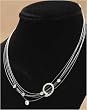 J-Steel by Fyn Studios (TM) Stainless-Steel Wire Necklace with Pendant & Diamonova (TM) 843332000986