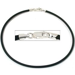 Rubber Cord Anklet Black 9"