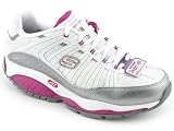 Skechers Women’s Shape Ups Kinetix Response Fashion Sneaker,White/Silver/Pink,6 M US
