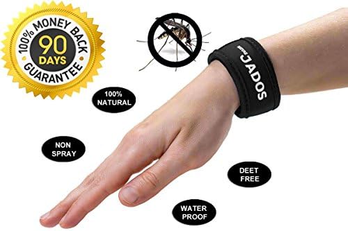 JADOS Mosquito Repellent Bracelet and 4 Organic Plant Refills - Offers Protection from Mosquito while traveling, safe for babies - NON-SPRAY, waterproof and DEET-FREE