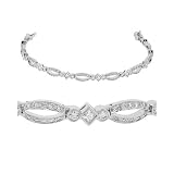 Diamond Bracelet - Pave Diamond Tennis Bracelet in 18k White Gold