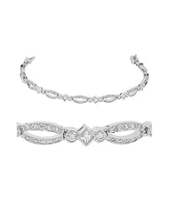 Diamond Bracelet - Pave Diamond Tennis Bracelet in 18k White Gold