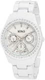 XOXO Women's XO114 Rhinestone Accent White Enamel Bracelet Watch