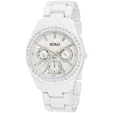 XOXO Women's XO114 Rhinestone Accent White Enamel Bracelet Watch