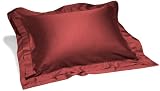Pinzon Hotel Banded Egyptian Cotton Sateen Standard Sham, Bordeaux