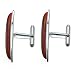 Wave Collection Certified Genuine Cherry Amber and Sterling Silver Marquise Fashion Cufflinks