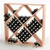 Pine Jumbo Bin 120 Bottle Wine Rack (Natural