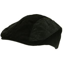 New Velvet Faux Leather Ivy Driver Golf Cap Hat * Black * Large / Extra Large