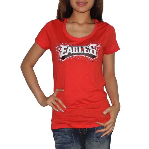 Womens Pink Victoria's Secret NFL Philadelphia Eagles T Shirt / Tee with RHINESTONES - Red (Size: XS)
