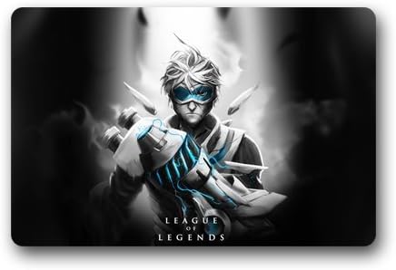 LaHuo LOL Fans Loves Cool Characters EZ Ezreal Doormats Outdoor Indoor Stairs Bath Front Door Small Rug Machine-Washable Neoprene Rubber Doormat 18-Inch By 30-Inch