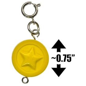 Star Coin ~0.75 Mini Figure - New Super Mario Bros Wii Zipper Pull Charm Series (Japanese Import) by Super Mario Brothers