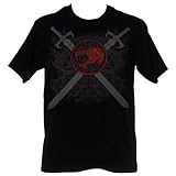  : ThunderCats Flocked Ornate Logo with Swords Mens T-Shirt