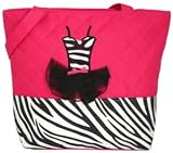 Girls Pink Zebra Ballet Tutu Tote Dance Bag