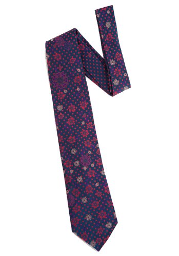 Fleeting Woven Tie in navy, red