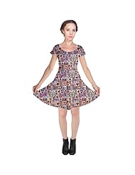 Polyester/Spandex Stretchy General Print Cap Sleeves  Dress
