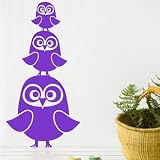 Ferm Living Three Owls Vinyl Wall Sticker - Violet