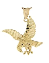 14k Yellow Gold 2.7cm American Eagle Pride Charm Pendant