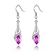 Voberry® Fahion Women's Lady Crystal Marquise Cut Teardrop Wedding Hook Earrings Gift (Rose)