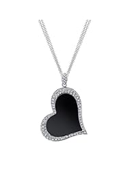 Black Onyx Diamond Heart