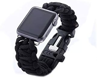 Apple Watch Band 42mm, AFLY 7 Strand 550 Paracord Loop replacement Bracelet Strap Band with Adapter Clasp for Apple Watch All Models