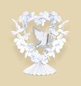 Hochzeit Tischdekoration mit Taube wei&szlig; ca. 27 cm hoch