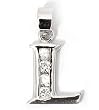 Silver Block Initial Pendant with Cubic Zirconia Size: 12mm