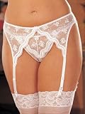 Scalloped embroidery garterbelt SHX622