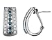 Blue & White Diamond 1/2 Carat (ctw) Leverback Journey Earrings in 14K White Gold