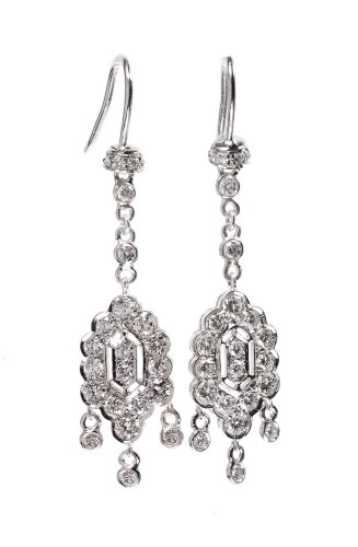 Click here for Platinum and Diamond Art Deco Earring (T.w 2.30) prices