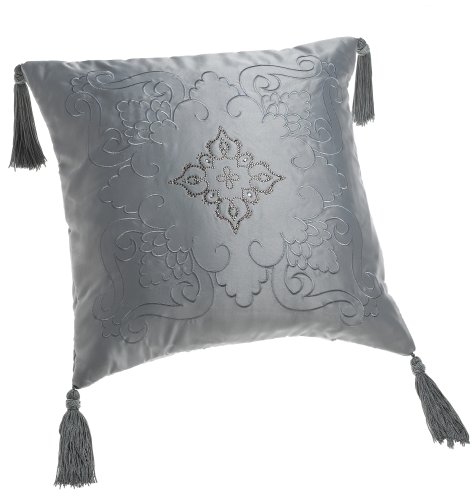Croscill White Label Lyon Square Pillow, Sterling Blue