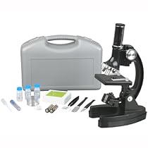 AMSCOPE-KIDS M30-ABS-KT1 Beginner Microscope Kit, LED and Mirror Illumination, 120x - 1200x Magnification, Includes 48-Piece Accessory Set And Case, Black
