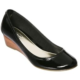 Women's Mossimo Supply Co. Winni Round Toe Wedge - Black Patent : Target