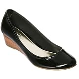 Women's Mossimo Supply Co. Winni Round Toe Wedge - Black Patent