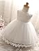 NNJXD Girls' Tulle Flower Princess Wedding Dress for Toddler and Baby Girl White 3-4 Years