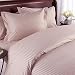 Hotel Concepts 550 Thread Count 100% Egyptian Cotton Sateen Stripe Single Ply Yarn Bed Sheet Set (Blush) Full.