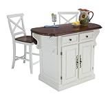 Traditions Kitchen Island And Two Bar Stools Cherry/White