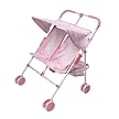 Double Side-By-Side Doll Umbrella Stroller - Pink/ White Gingham