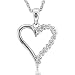 Sterling Silver Heart Diamond Pendant Necklace (HI, I1-I2, 0.25 carat)
