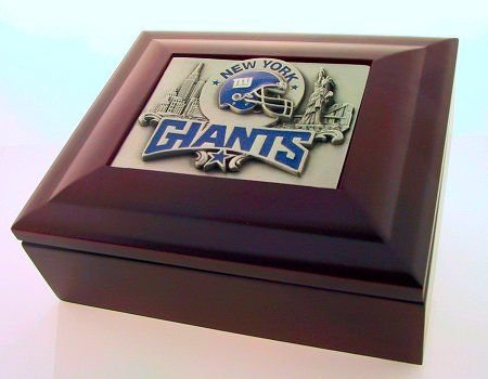 New York Giants Wood Collectors Box with Logo