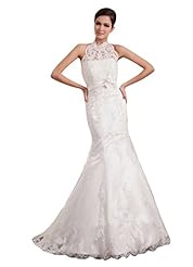 Organza/Satin Lace Applique Mermaid Halter  Dress With a Sash 