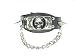 Skull Skeleton Black Leather Heavily Metal Style Wristband Bracelet Cuff Style A