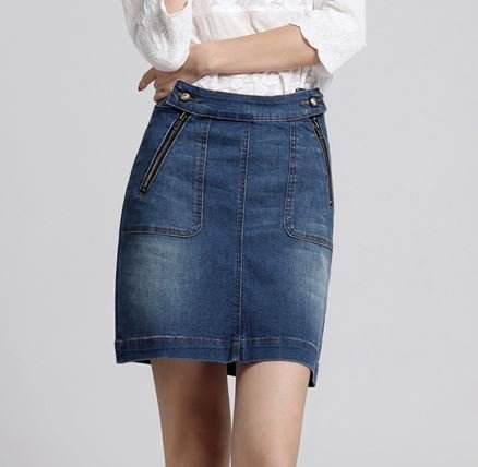 (ALLURE) デニム 台形 タイト　スカート ミニ AF0510