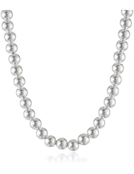 Sterling Silver Polished Bead Necklace 18"